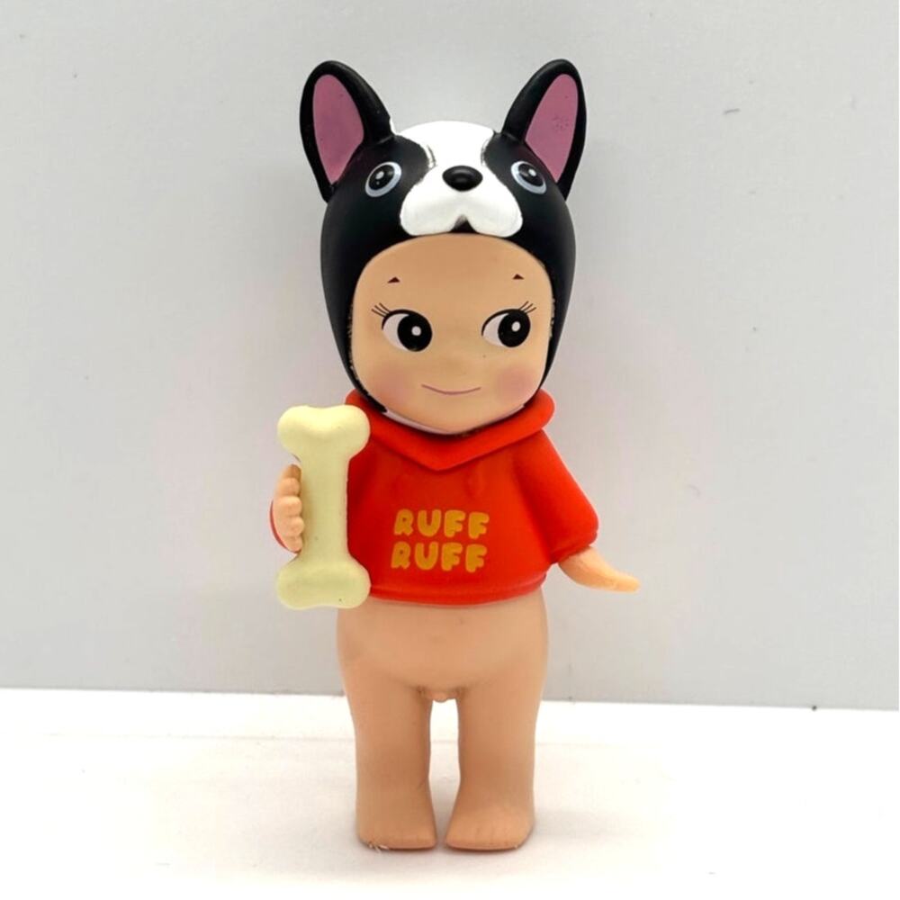 New Unbranded Kewpie/Angel Mini Figure in French Bulldog Costume, Open Blind Box